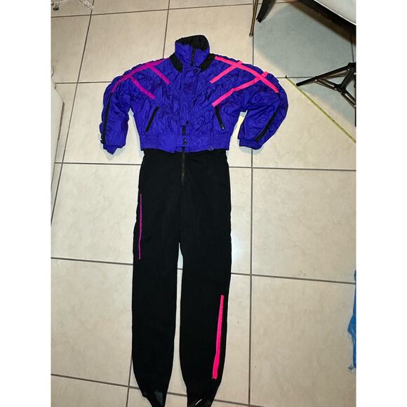 Obermeyer ladies‎ ski suit purple pink retro 90s size 9 style Finale - Picture 1 of 13